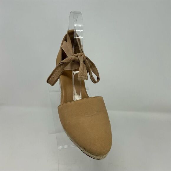 Corso Como Women's Lace Up Tan Brown Leather Espadrille Wedge Sandals Size 7.5 - Picture 2 of 16